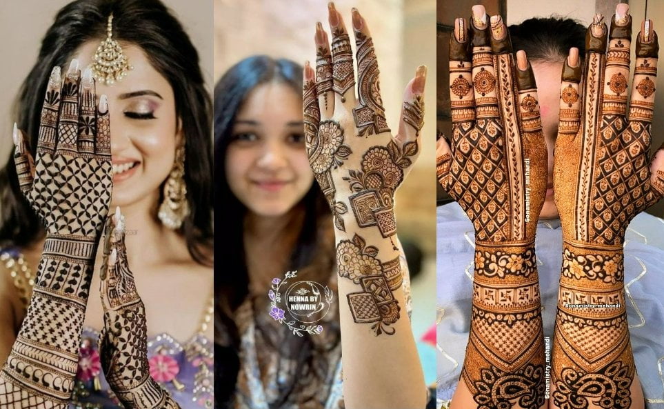 simple modern stylish full back hand mehndi designs for brides-bridesmaids