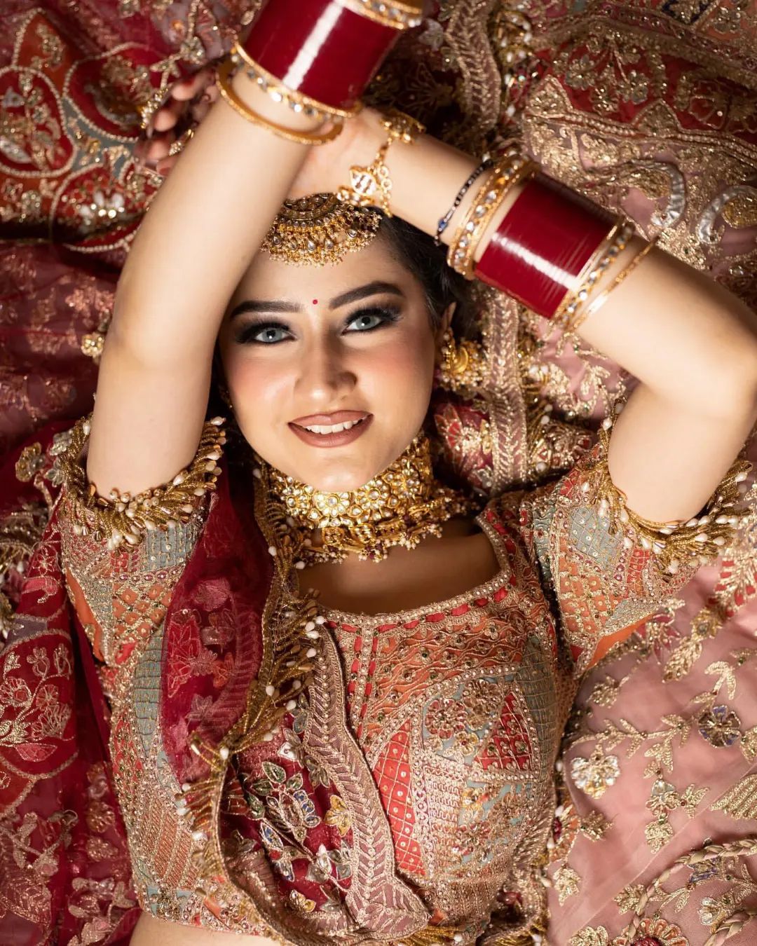 solo bridal photoshoot poses with props- bridal photoshoot ideas Indian