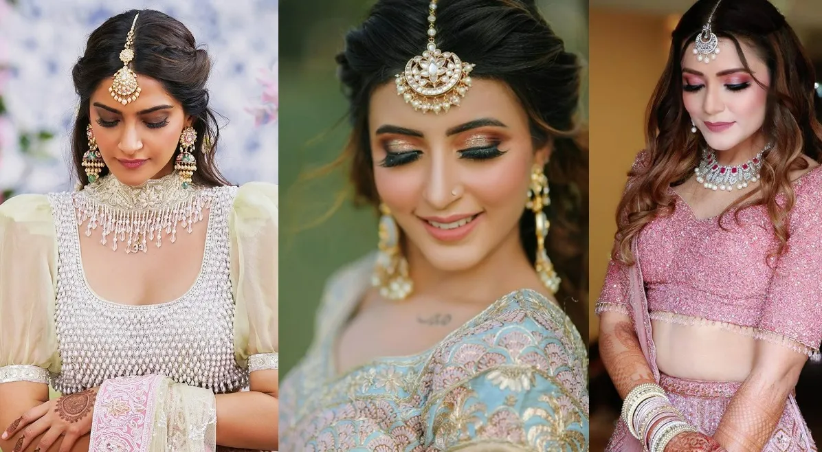 latest and trendy maang tikka hairstyles for engagement