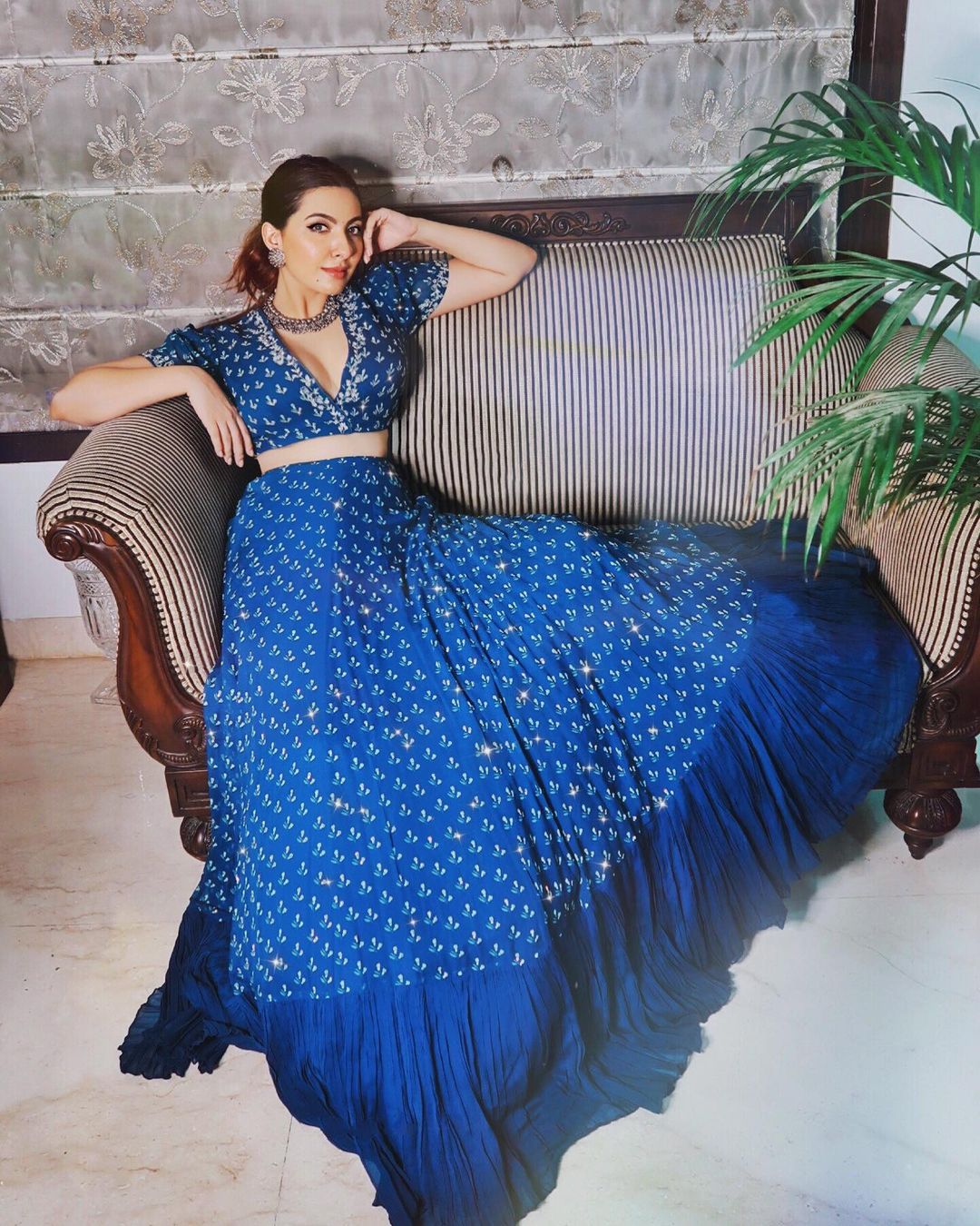 blue sangeet bridesmaid look