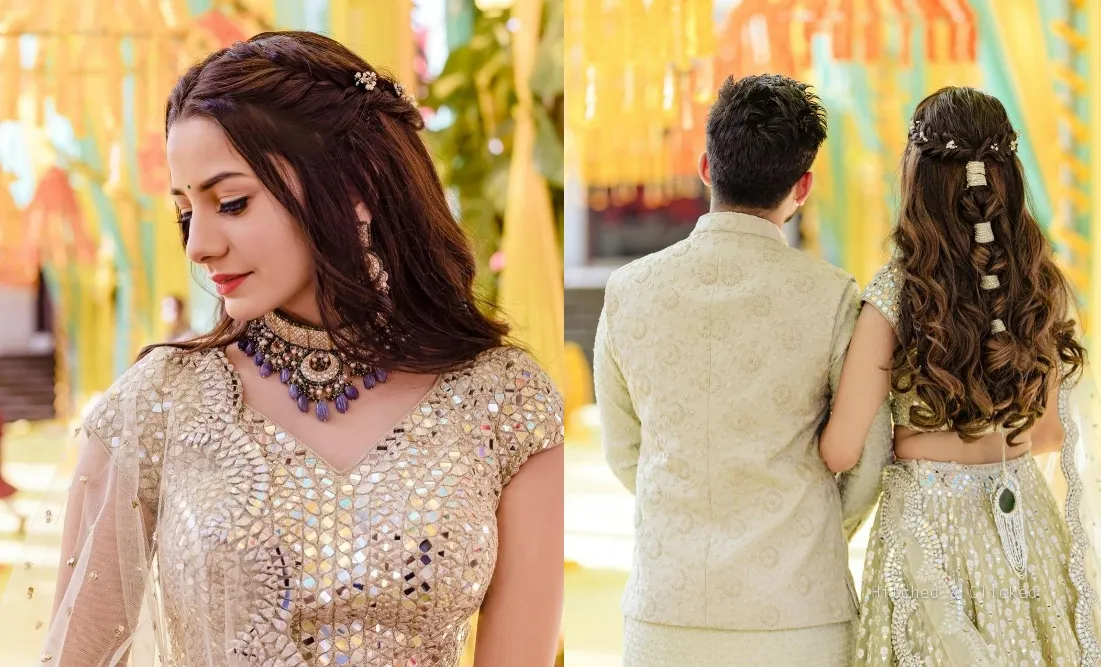 Champagne Pearl Lehenga | Seema Gujral – KYNAH