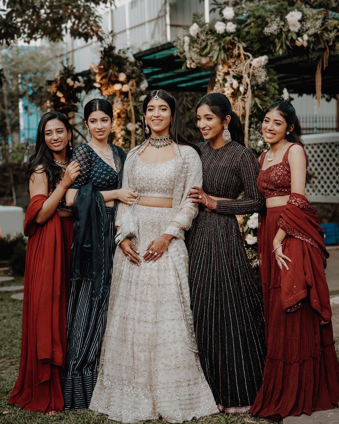 best dark colour indian bridesmaid dresses for sister wedding