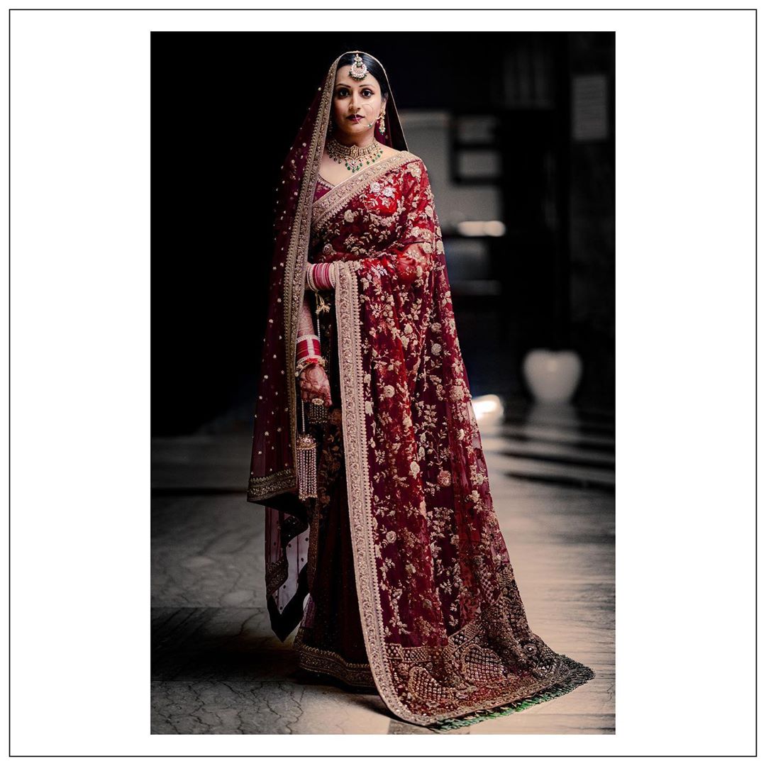 heavy sabyasachi designer red bridal saree with dupatta