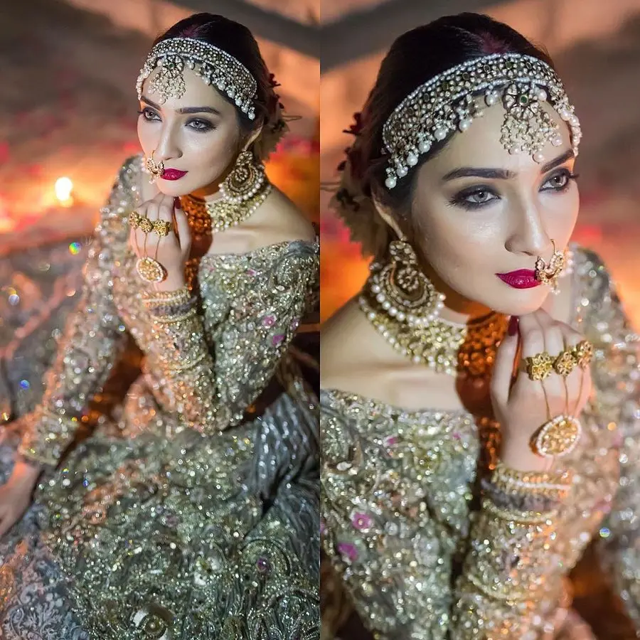 broad headband kundan maang tikka with big pearls