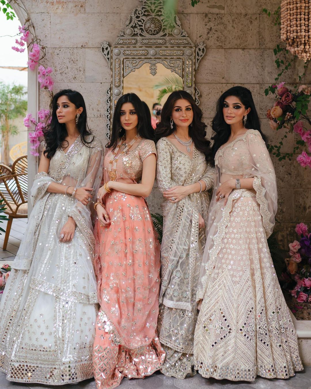 designer mirror indian bridesmaid dresses