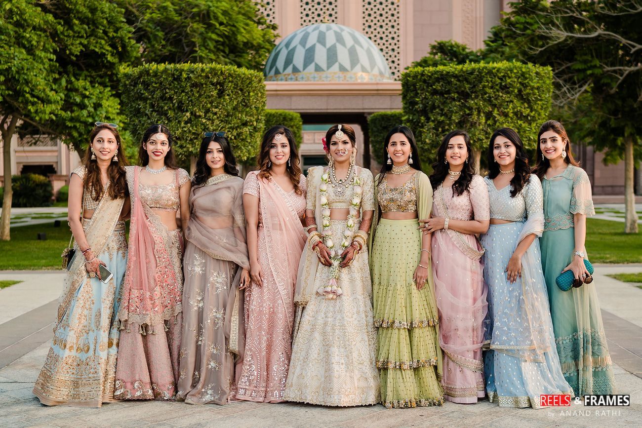 modern pastel indian bridesmaid dresses