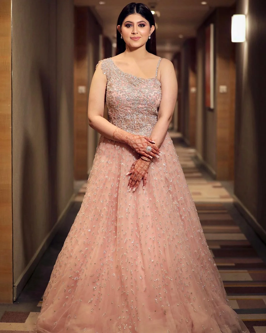 Peach colour gown for engagement hotsell