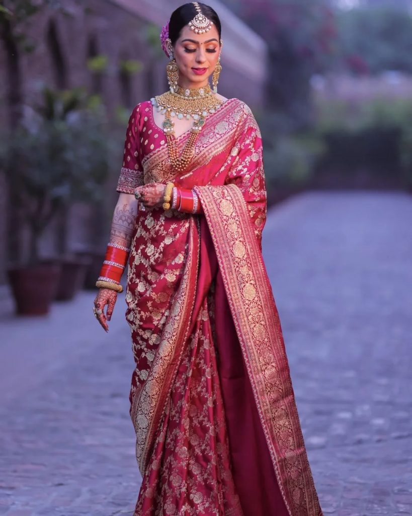 Best & Latest Reception Sarees for Bride: Designer, Silk, Fancy, Heavy ...