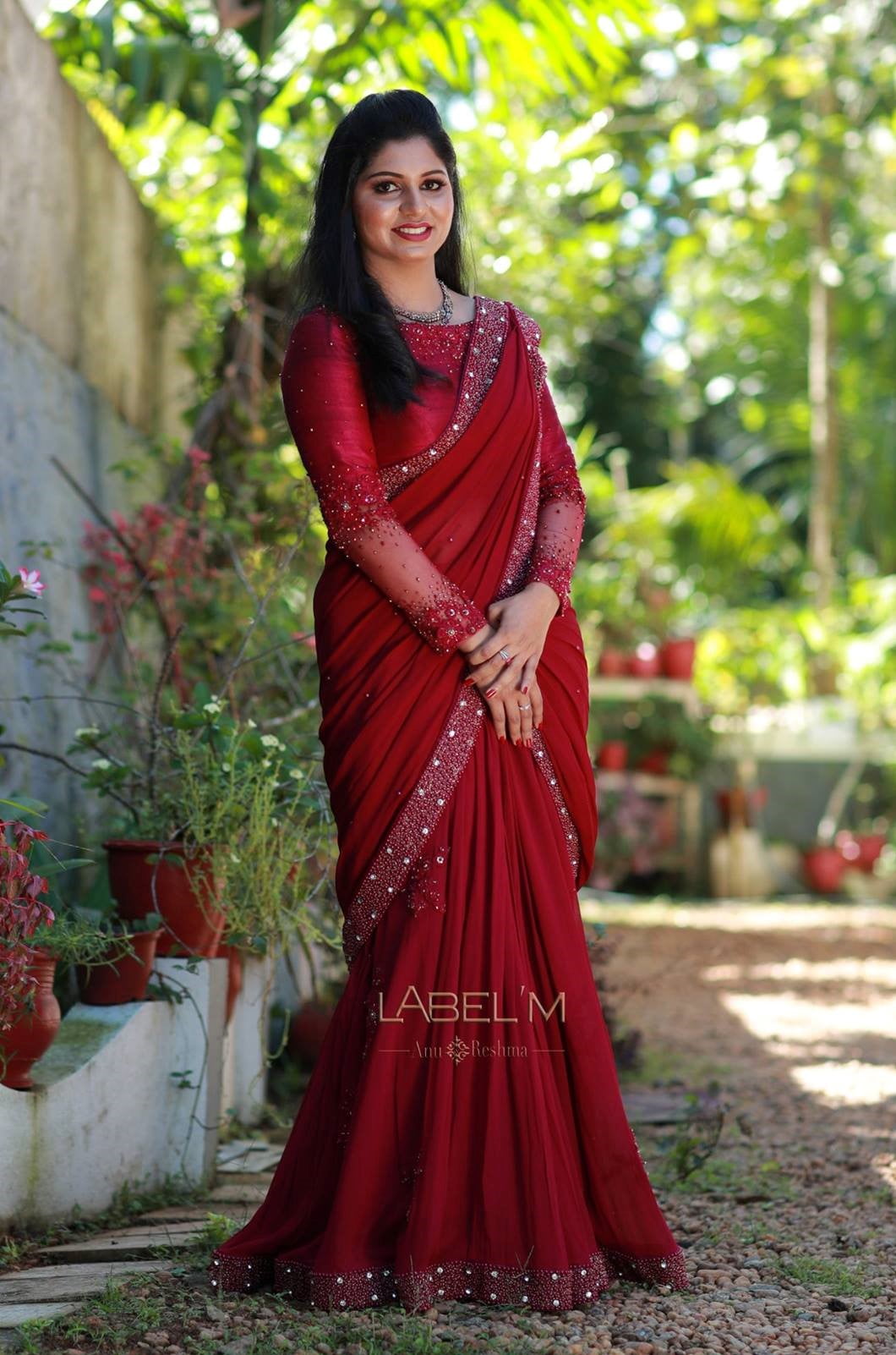 fancy and modern bridesmaid saree idea