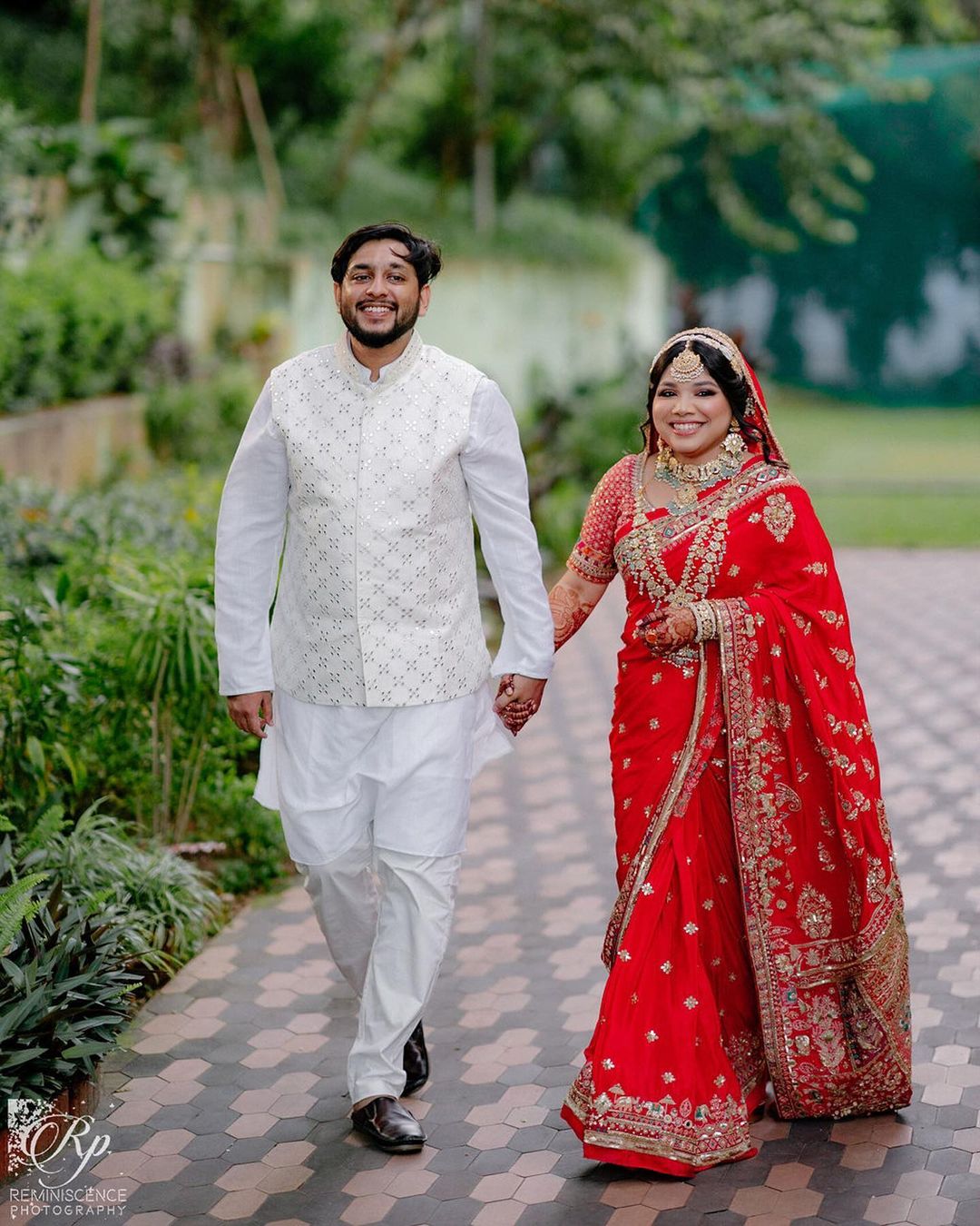 embellished and fancy red saree for marriage