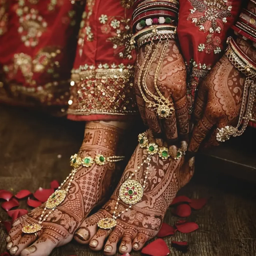 golden toe ring anklet for bride