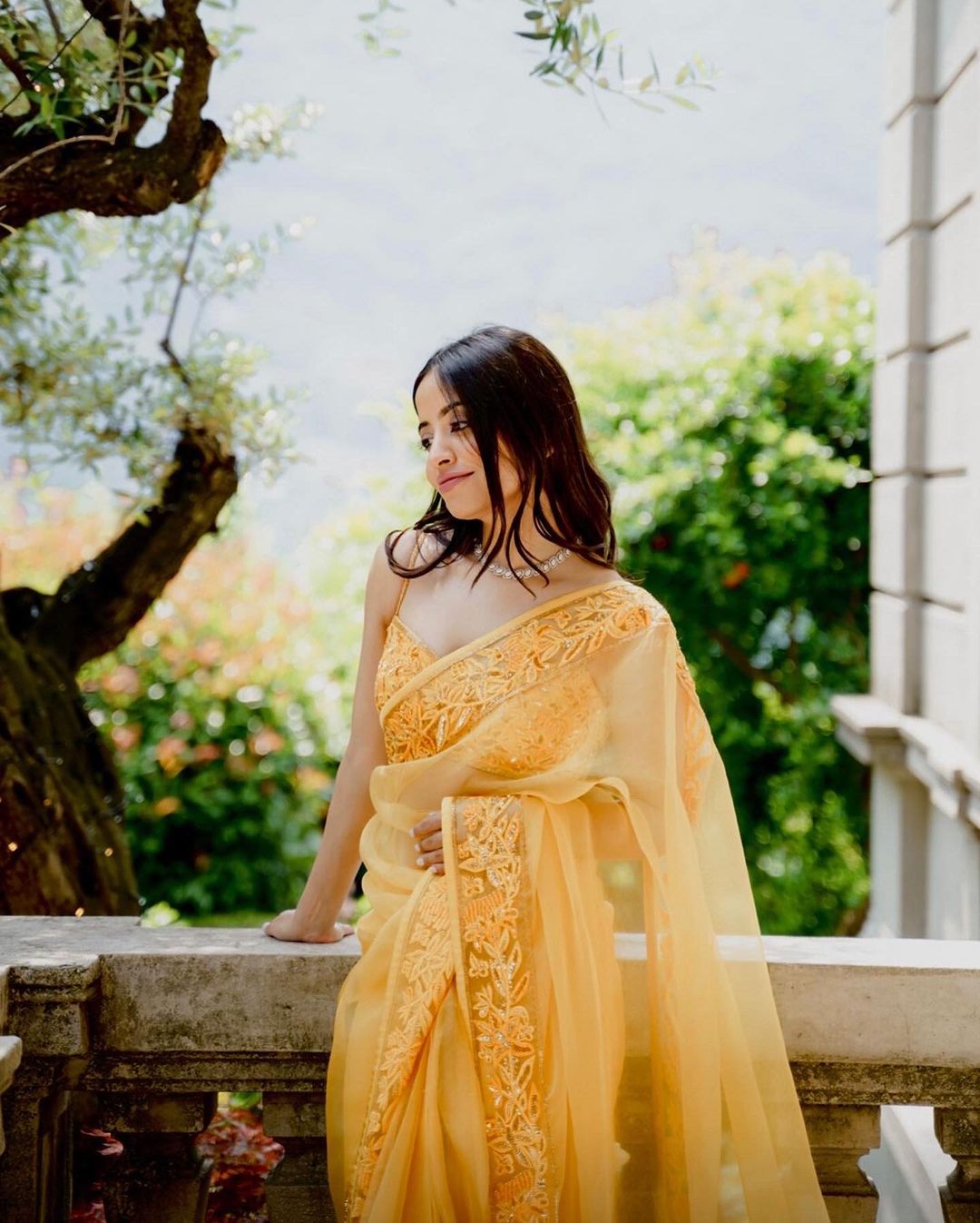 sunaina khera yellow saree for haldi for bride