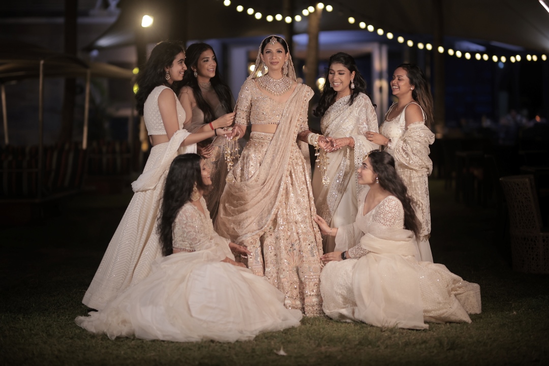 Kashish bridal photoshoot with bridesmaid for her destination wedding in Thailand