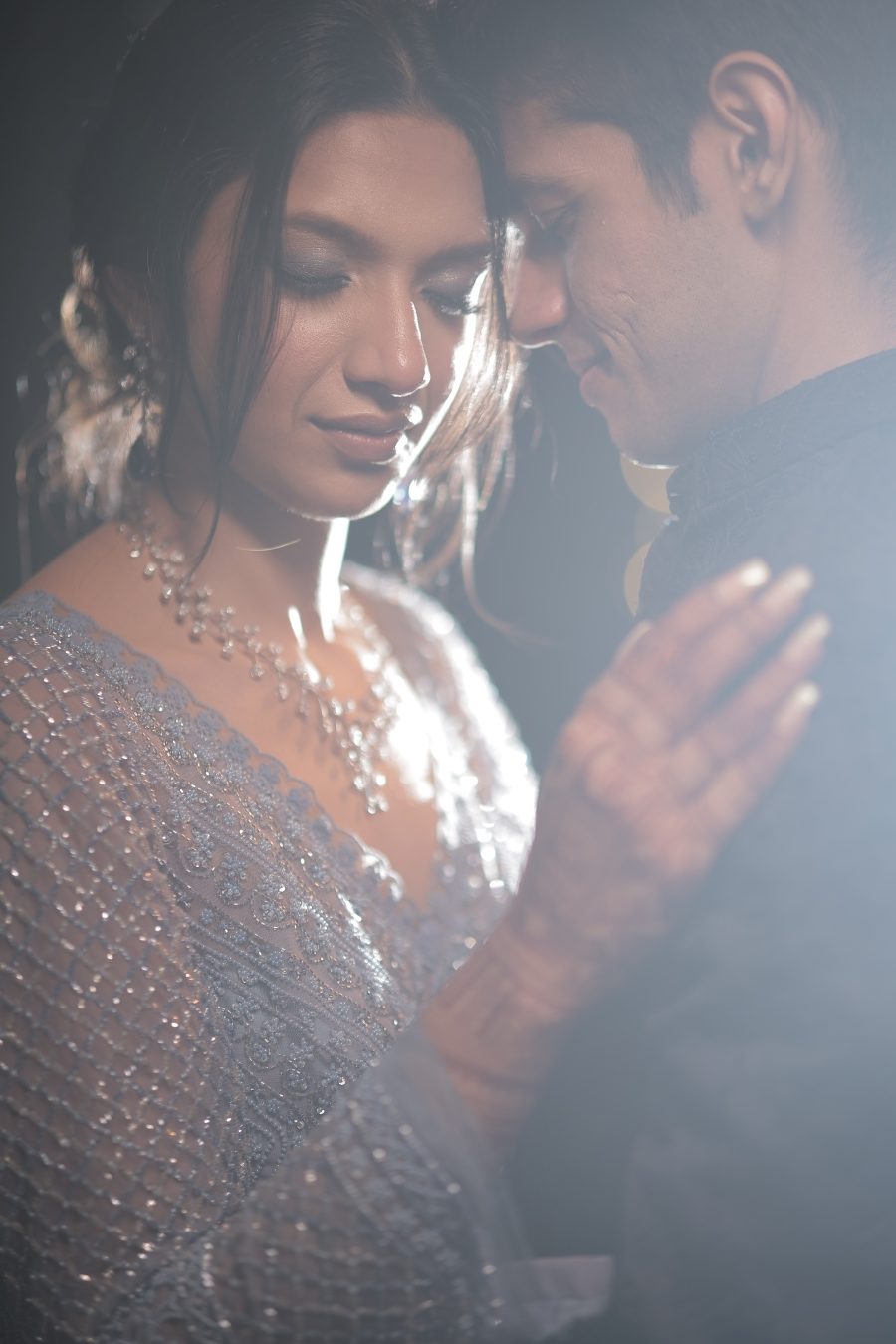 Closeup shot of Kashish and Aseem on their engagement