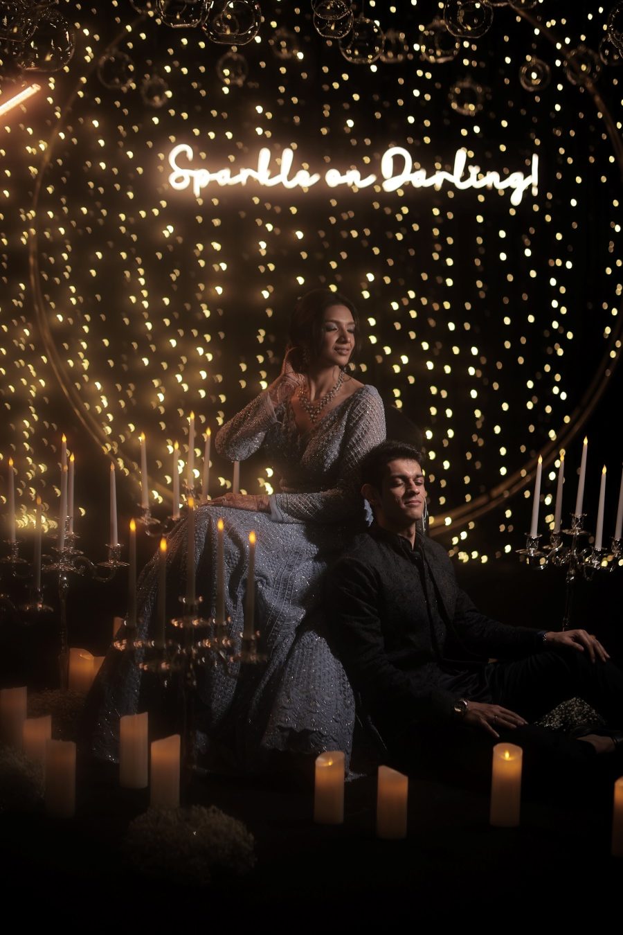 Kashish and Aseem during their engagement cum sangeet photoshoot