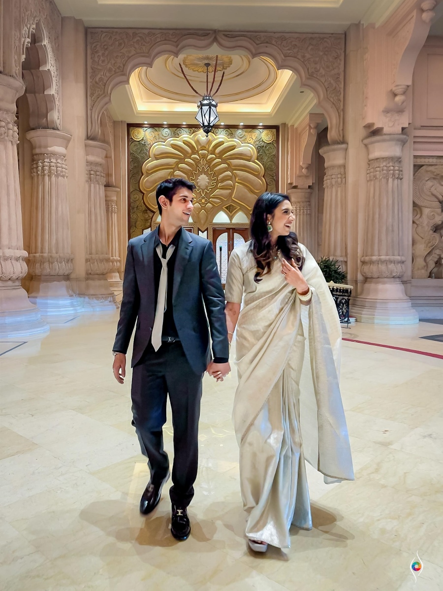 Kashish and Aseem at their grand reception at Leela Palace following beach wedding