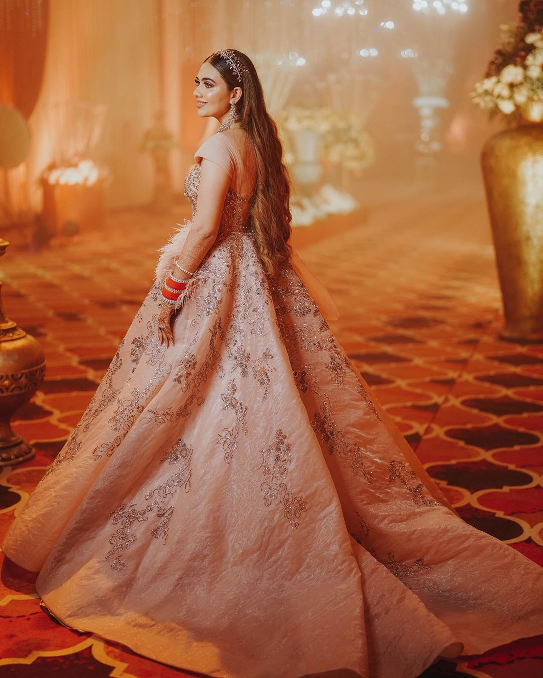 designer princess reception gown for bride
