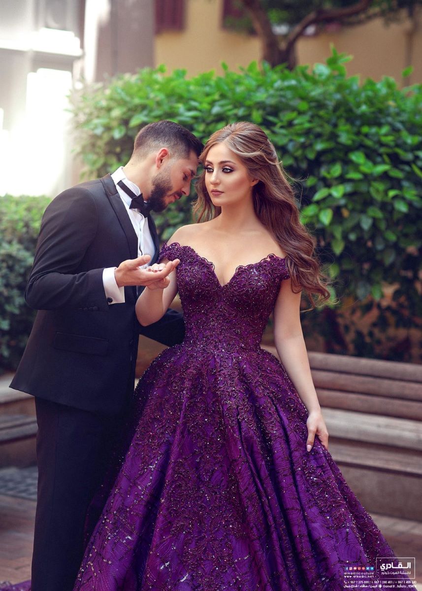 purple princess gown for reception