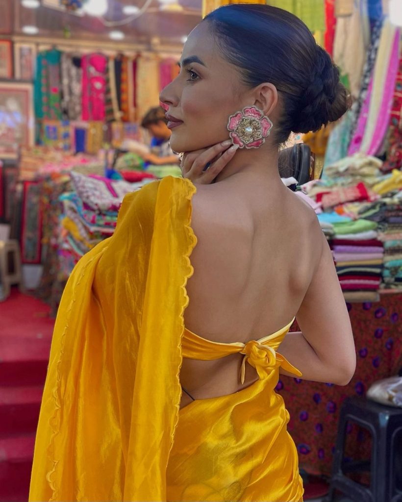 sexy strapless blouse design for haldi