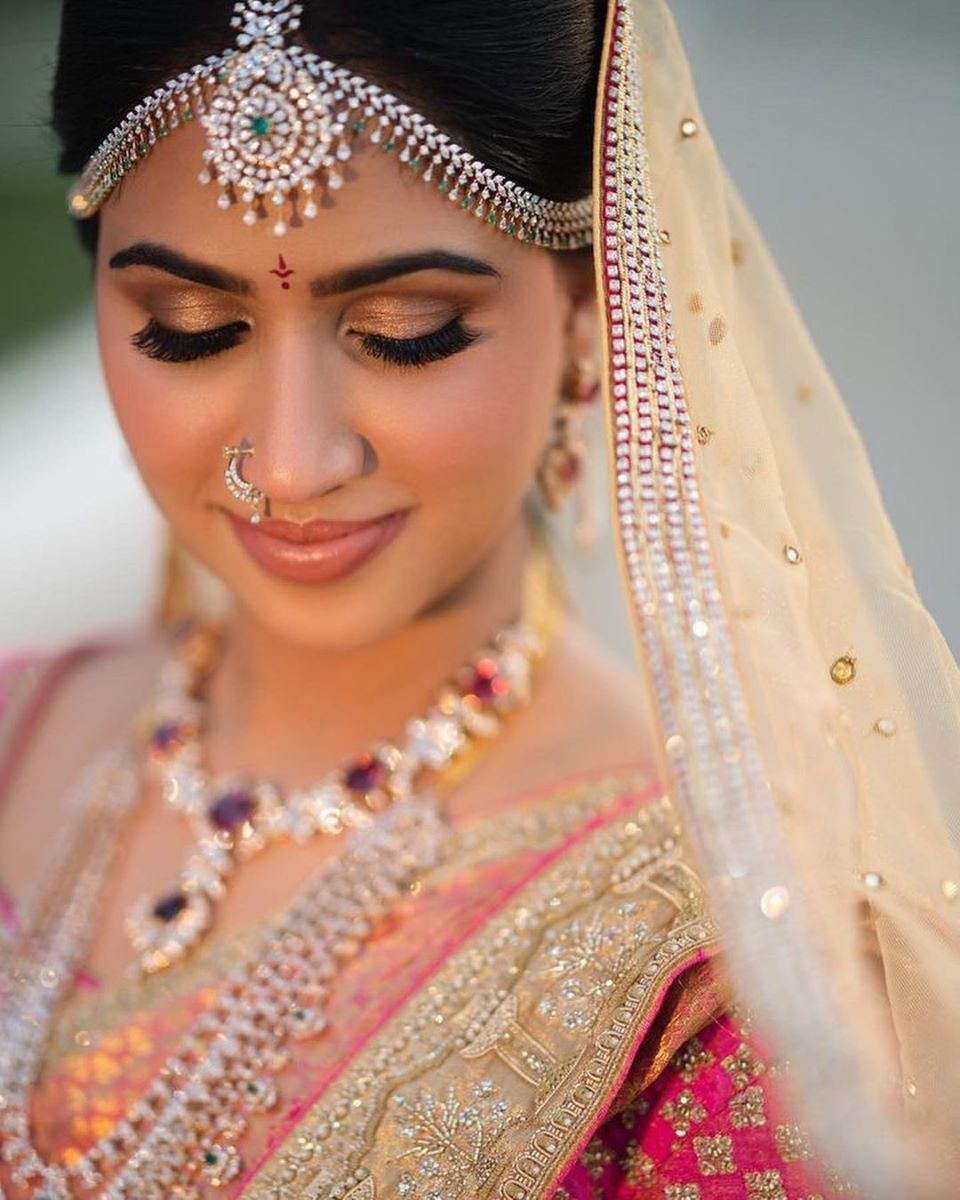 best smokey eye and nude lip south indian makeup for wedding