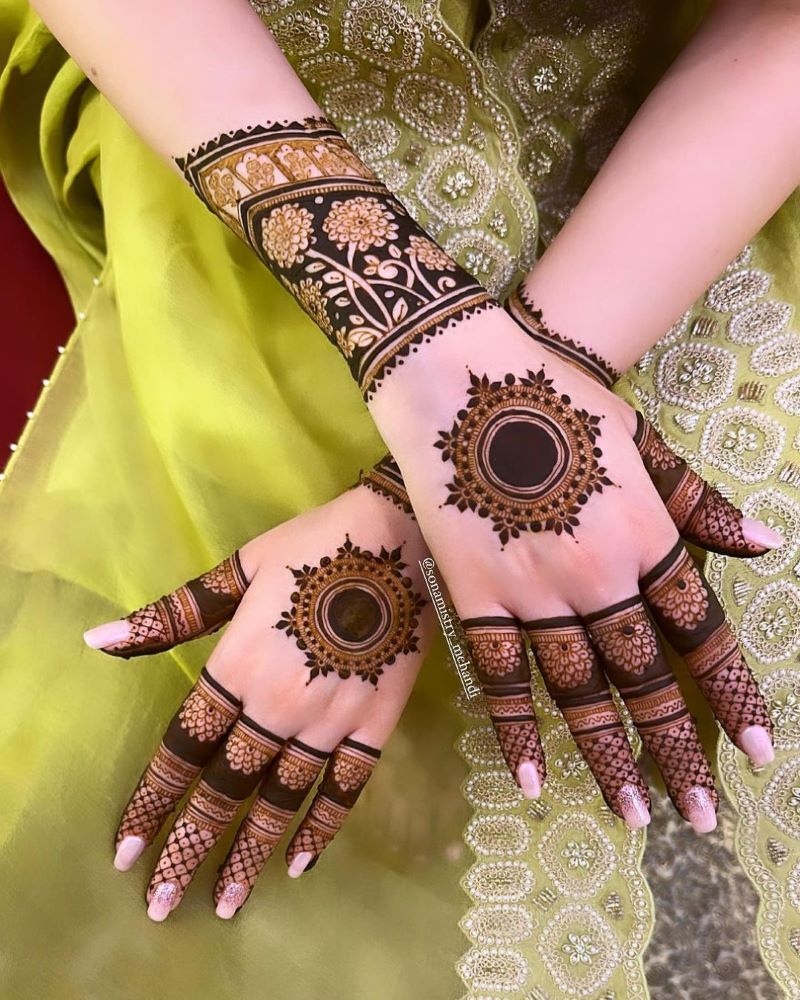 bridal mandala mehndi design for full hands
