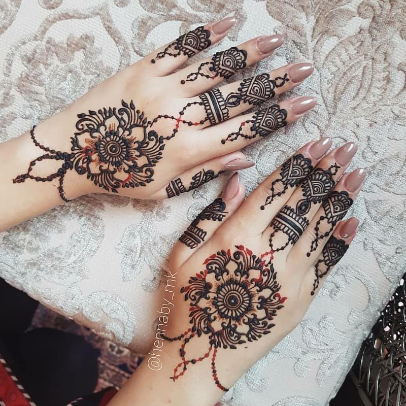 intricate floral mandala mehandi for girls simple