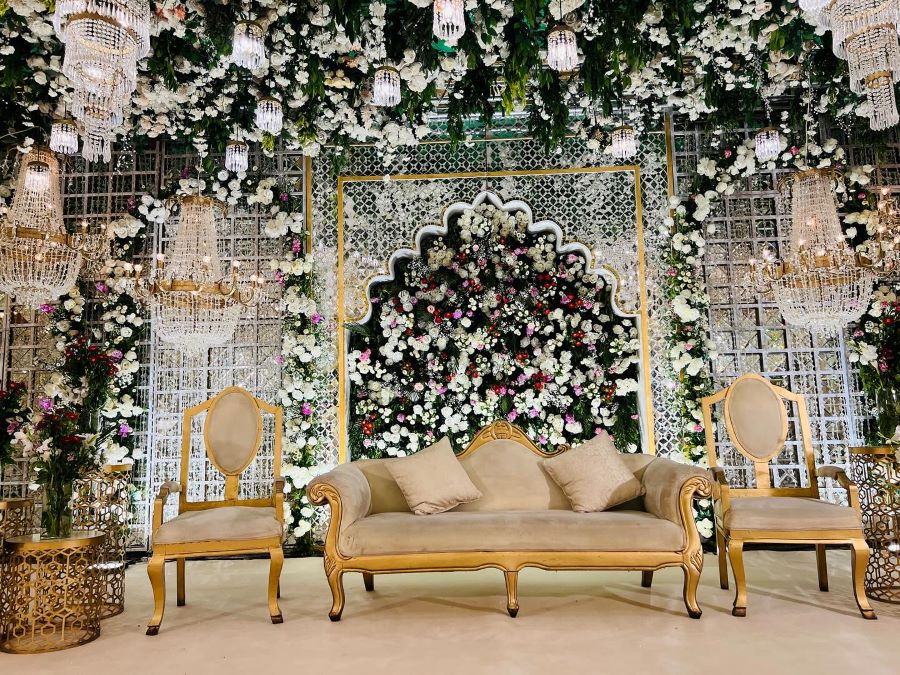 mirror decoration for reception stage