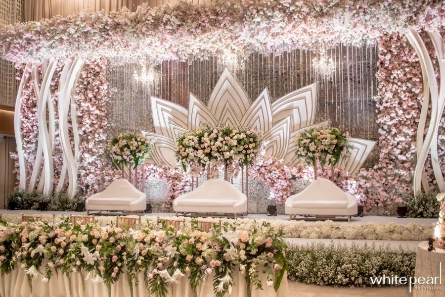 pastel stage decorations for day or night function